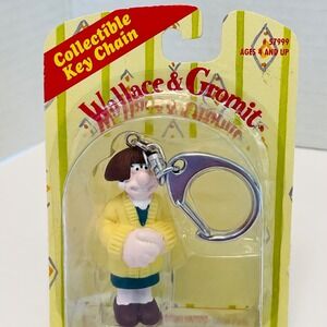 RARE 1989 Wallace & Gromit "Wendolene Ramsbottom" Keychain NEW in Sealed Package